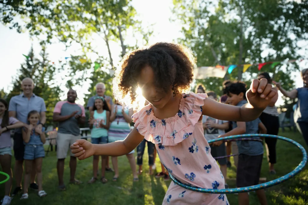 girl with hula hoop